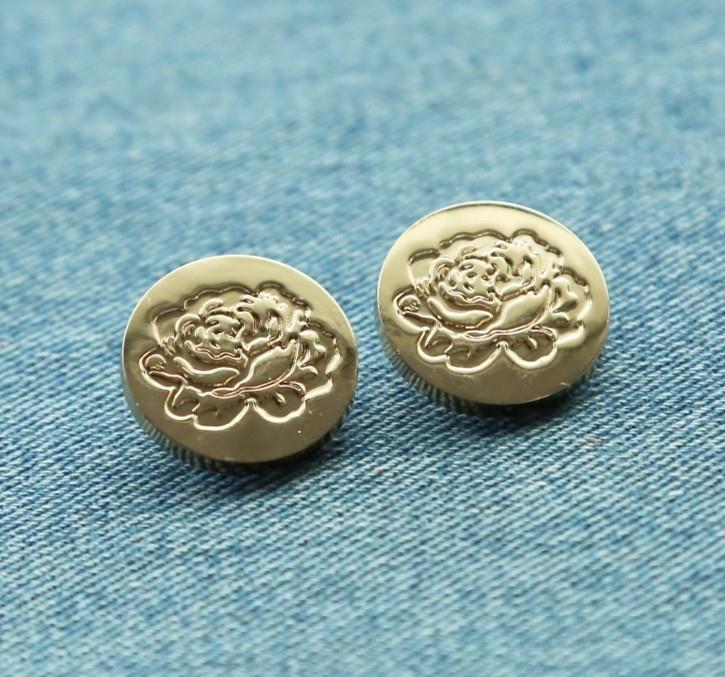 Gold spring press metal snap button for jacket
