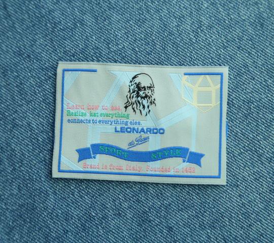 colorful design garment woven main label