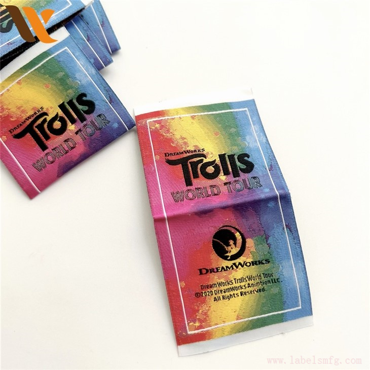 Custom Logo Center Fold Woven Label Tag